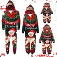 thumbnail image 1 of Odeerbi Christmas Onesie Pajamas for Family Holiday Sleep Jumpsuit Long Sleeve Family Christmas Pajamas Matching Sets Toddler Printed Loungewear Jumpsuit Sleepwear Xmas PJs Set Red, 1 of 5