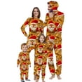 thumbnail image 1 of Odeerbi Christmas Onesie Pajamas for Family Holiday Sleep Jumpsuit Long Sleeve Family Christmas Pajamas Matching Sets Baby Fashion Printed Hooded Jumpsuit Sleepwear PJs Set Orange, 1 of 5
