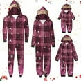 thumbnail image 1 of Odeerbi Christmas Onesie Pajamas for Family Holiday Sleep Jumpsuit Long Sleeve Family Christmas Pajamas Matching Sets Dad Fashion Lattice Print Plush Jumpsuit Sleepwear PJs Set Red, 1 of 5