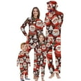 thumbnail image 1 of Odeerbi Christmas Onesie Pajamas for Family Holiday Sleep Jumpsuit Long Sleeve Family Christmas Pajamas Matching Sets Dad Fashion Printed Hooded Jumpsuit Sleepwear PJs Set Red, 1 of 5