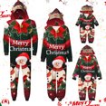 thumbnail image 1 of Odeerbi Christmas Onesie Pajamas for Family Holiday Sleep Jumpsuit Long Sleeve Family Christmas Pajamas Matching Sets Dad Printed Loungewear Jumpsuit Sleepwear Xmas PJs Set Red, 1 of 7
