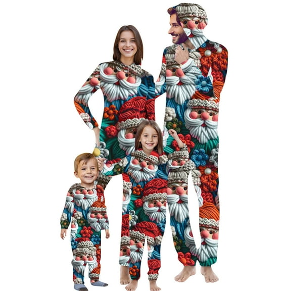 Odeerbi Christmas Onesie Pajamas for Family Holiday Sleep Jumpsuit Long Sleeve Family Christmas Pajamas Matching Sets Infant Fashion Printed Hooded Jumpsuit Sleepwear PJs Set Red