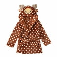 thumbnail image 1 of Odeerbi Christmas Outfit For Boys Girls Toddler Baby Hooded Nightgown Autumn Winter Dot Belt Christmas Style Plush Bathrobe Coffee, 1 of 9