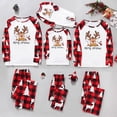 thumbnail image 1 of Odeerbi Christmas Pajamas for Family Holiday Long Sleeve Family Christmas Pajamas Matching Sets Infant Christmas Plaid Printed Blouse Tops + Pants Sleepwear Family Matching PJs Set Red, 1 of 6