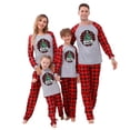 thumbnail image 1 of Odeerbi Christmas Pajamas for Family Holiday Long Sleeve Family Christmas Pajamas Matching Sets Mom Casual Printed Top with Bottom Outfits Home Wear Sleepwear Family Matching PJs Set Red, 1 of 6