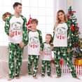 thumbnail image 1 of Odeerbi Christmas Pajamas for Family Holiday Long Sleeve Family Christmas Pajamas Matching Sets Mom Parent Child Printed Loungewear Set Two-Piece Sleepwear Xmas PJs Set Green, 1 of 4