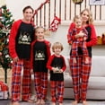 thumbnail image 1 of Odeerbi Christmas Pajamas for Family Holiday Long Sleeve Family Christmas Pajamas Matching Sets Mom Printed Loungewear Top Pants Set Two-Piece Sleepwear Xmas PJs Set Red, 1 of 6