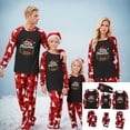 thumbnail image 1 of Odeerbi Christmas Pajamas for Family Holiday Long Sleeve Family Christmas Pajamas Matching Sets Toddler Casual Printed Top Pants Outfits Loungewear Two-Piece Sleepwear Xmas PJs Set Red, 1 of 5