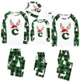 thumbnail image 1 of Odeerbi Christmas Pajamas for Family Holiday Long Sleeve Initial Name Family Christmas Pajamas Matching Sets Mom Printed Home Wear Two-Piece Sleepwear Xmas Family Matching PJs Set Green, 1 of 3