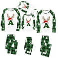 thumbnail image 1 of Odeerbi Christmas Pajamas for Family Holiday Long Sleeve Initial Name Family Christmas Pajamas Matching Sets Infant Printed Home Wear Two-Piece Sleepwear Xmas Family Matching PJs Set Green, 1 of 3