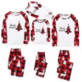 thumbnail image 1 of Odeerbi Christmas Pajamas for Family Holiday Long Sleeve Family Christmas Pajamas Matching Sets Infant Christmas Plaid Printed Blouse Tops + Pants Sleepwear Family Matching PJs Set Red, 1 of 4