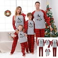thumbnail image 1 of Odeerbi Christmas Pajamas for Family Holiday Long Sleeve Family Christmas Pajamas Matching Sets Kids Casual Printed Top with Bottom Outfits Home Wear Sleepwear Family Matching PJs Set Red, 1 of 6