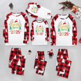 thumbnail image 1 of Odeerbi Christmas Pajamas for Family Holiday Long Sleeve Family Christmas Pajamas Matching Sets Kids Parent Child Outfit Printed Loungewear Two-Piece Sleepwear Xmas PJs Set White, 1 of 5