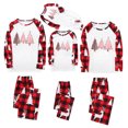 thumbnail image 1 of Odeerbi Christmas Pajamas for Family Holiday Long Sleeve Family Christmas Pajamas Matching Sets Kids Christmas Plaid Printed Blouse Tops + Pants Sleepwear Family Matching PJs Set Red, 1 of 5