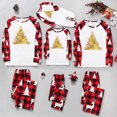 thumbnail image 1 of Odeerbi Christmas Pajamas for Family Holiday Long Sleeve Family Christmas Pajamas Matching Sets Kids Christmas Plaid Printed Blouse Tops + Pants Sleepwear Family Matching PJs Set Red, 1 of 6