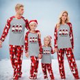 thumbnail image 1 of Odeerbi Christmas Pajamas for Family Holiday Long Sleeve Family Christmas Pajamas Matching Sets Mom Casual Printed Top Pants Outfits Loungewear Two-Piece Sleepwear Xmas PJs Set Red, 1 of 1