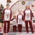 thumbnail image 1 of Odeerbi Christmas Pajamas for Family Holiday Long Sleeve Family Christmas Pajamas Matching Sets Mom Parent Child Printed Loungewear Set Two-Piece Sleepwear Xmas Family Matching PJs Set Red, 1 of 4
