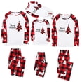 thumbnail image 1 of Odeerbi Christmas Pajamas for Family Holiday Long Sleeve Family Christmas Pajamas Matching Sets Mom Christmas Plaid Printed Blouse Tops + Pants Sleepwear Family Matching PJs Set Red, 1 of 5