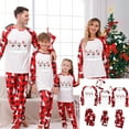 thumbnail image 1 of Odeerbi Christmas Pajamas for Family Holiday Long Sleeve Family Christmas Pajamas Matching Sets Toddler Casual Printed Top with Bottom Outfits Home Wear Sleepwear Family Matching PJs Set Red, 1 of 9