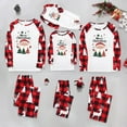 thumbnail image 1 of Odeerbi Christmas Pajamas for Family Holiday Long Sleeve Family Christmas Pajamas Matching Sets Toddler Parent Child Outfit Printed Loungewear Two-Piece Sleepwear Xmas PJs Set White, 1 of 5
