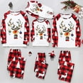 thumbnail image 1 of Odeerbi Christmas Pajamas for Family Holiday Long Sleeve Family Christmas Pajamas Matching Sets Toddler Parent Child Printed Loungewear Set Two-Piece Sleepwear Xmas PJs Set Red, 1 of 4