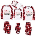thumbnail image 1 of Odeerbi Christmas Pajamas for Family Holiday Long Sleeve Family Christmas Pajamas Matching Sets Toddler Plaid Printed Tops Pants Set Two-Piece Sleepwear Xmas PJs Set Multicolor, 1 of 5