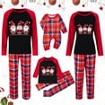 thumbnail image 1 of Odeerbi Christmas Pajamas for Family Holiday Plaid Long Sleeve Family Christmas Pajamas Matching Sets Baby Plaid Printed Loungewear Top Pants Set Two-Piece Sleepwear Xmas PJs Set Black, 1 of 6