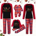 thumbnail image 1 of Odeerbi Christmas Pajamas for Family Holiday Plaid Long Sleeve Family Christmas Pajamas Matching Sets Dad Plaid Printed Loungewear Top Pants Set Two-Piece Sleepwear Xmas PJs Set Red, 1 of 6