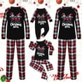 thumbnail image 1 of Odeerbi Christmas Pajamas for Family Holiday Plaid Long Sleeve Family Christmas Pajamas Matching Sets Infant Print Parent-child Suit Two-Piece Sleepwear Xmas Family Matching PJs Set Black, 1 of 5