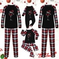 thumbnail image 1 of Odeerbi Christmas Pajamas for Family Holiday Plaid Long Sleeve Family Christmas Pajamas Matching Sets Infant Print Parent-child Suit Two-Piece Sleepwear Xmas Family Matching PJs Set Black, 1 of 5
