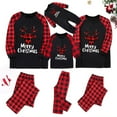 thumbnail image 1 of Odeerbi Christmas Pajamas for Family Holiday Plaid Long Sleeve Family Christmas Pajamas Matching Sets Mom Merry Christmas Print Parent-child Suit Two-Piece Sleepwear Xmas PJs Set Red, 1 of 8