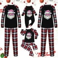 thumbnail image 1 of Odeerbi Christmas Pajamas for Family Holiday Plaid Long Sleeve Family Christmas Pajamas Matching Sets Mom Print Parent-child Suit Two-Piece Sleepwear Xmas Family Matching PJs Set Black, 1 of 5