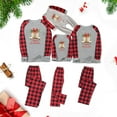 thumbnail image 1 of Odeerbi Christmas Pajamas for Family Holiday Plaid Long Sleeve Family Christmas Pajamas Matching Sets Toddler Plaid Printed Loungewear Top Pants Set Two-Piece Sleepwear Xmas PJs Set Red, 1 of 5