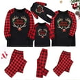 thumbnail image 1 of Odeerbi Christmas Pajamas for Family Holiday Plaid Long Sleeve Family Christmas Pajamas Matching Sets Dad Casual Plaid Print Tops Pants Set Two-Piece Sleepwear Xmas PJs Set Black, 1 of 6