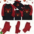 thumbnail image 1 of Odeerbi Christmas Pajamas for Family Holiday Plaid Long Sleeve Family Christmas Pajamas Matching Sets Kids Casual Plaid Print Tops Pants Set Two-Piece Sleepwear Xmas PJs Set Black, 1 of 6