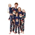 thumbnail image 1 of Odeerbi Christmas Pajamas for Family Holiday Short Sleeve Family Christmas Pajamas Matching Sets Dad Casual Print Top with Bottom Outfits Home Wear Sleepwear Family Matching PJs Set Blue, 1 of 7