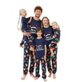 thumbnail image 1 of Odeerbi Christmas Pajamas for Family Holiday Short Sleeve Family Christmas Pajamas Matching Sets Kids Casual Print Top with Bottom Outfits Home Wear Sleepwear Family Matching PJs Set Blue, 1 of 7