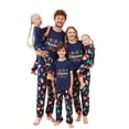 thumbnail image 1 of Odeerbi Christmas Pajamas for Family Holiday Short Sleeve Family Christmas Pajamas Matching Sets Mom Casual Print Top with Bottom Outfits Home Wear Sleepwear Family Matching PJs Set Blue, 1 of 7