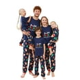thumbnail image 1 of Odeerbi Christmas Pajamas for Family Holiday Short Sleeve Family Christmas Pajamas Matching Sets Toddler Casual Print Top with Bottom Outfits Home Wear Sleepwear Family Matching PJs Set Blue, 1 of 7