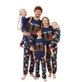thumbnail image 1 of Odeerbi Christmas Pajamas for Family Holiday Short Sleeve Family Christmas Pajamas Matching Sets Kids Casual Print Top with Bottom Outfits Home Wear Sleepwear Family Matching PJs Set Blue, 1 of 7
