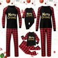 thumbnail image 1 of Odeerbi Christmas Pajamas for Family Plaid Holiday Long Sleeve Family Christmas Pajamas Matching Sets Dad Fashion Casual Plaid Print Tops Pants Sleepwear Family Matching PJs Set Black, 1 of 4