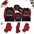thumbnail image 1 of Odeerbi Christmas Pajamas for Family Plaid Holiday Long Sleeve Family Christmas Pajamas Matching Sets Dad Fashion Plaid Print Blouse Tops Pants Sleepwear Xmas Family Matching PJs Set Red, 1 of 4