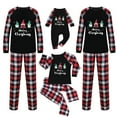 thumbnail image 1 of Odeerbi Christmas Pajamas for Family Plaid Holiday Long Sleeve Family Christmas Pajamas Matching Sets Dad Fashion Print Sleepwear Xmas Family Matching PJs Set Black, 1 of 5