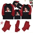 thumbnail image 1 of Odeerbi Christmas Pajamas for Family Plaid Holiday Long Sleeve Family Christmas Pajamas Matching Sets Infant Fashion Print Sleepwear Xmas Family Matching PJs Set Black, 1 of 5