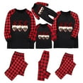 thumbnail image 1 of Odeerbi Christmas Pajamas for Family Plaid Holiday Long Sleeve Family Christmas Pajamas Matching Sets Toddler Fashion Casual Print Sleepwear Xmas Family Matching PJs Set Black, 1 of 3