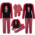 thumbnail image 1 of Odeerbi Christmas Pajamas for Family Plaid Holiday Long Sleeve Family Christmas Pajamas Matching Sets Toddler Fashion Plaid Print Tops Pants Sleepwear Xmas Family Matching PJs Set Black, 1 of 6