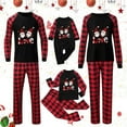 thumbnail image 1 of Odeerbi Christmas Pajamas for Family Plaid Holiday Long Sleeve Family Christmas Pajamas Matching Sets Dad Fashion Casual Plaid Print Tops Pants Sleepwear Family Matching PJs Set Black, 1 of 4