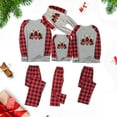 thumbnail image 1 of Odeerbi Christmas Pajamas for Family Plaid Holiday Long Sleeve Family Christmas Pajamas Matching Sets Dad Fashion Plaid Print Blouse Tops Pants Sleepwear Xmas Family Matching PJs Set Gray, 1 of 3