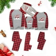 thumbnail image 1 of Odeerbi Christmas Pajamas for Family Plaid Holiday Long Sleeve Family Christmas Pajamas Matching Sets Dad Fashion Plaid Print Blouse Tops Pants Sleepwear Xmas Family Matching PJs Set Gray, 1 of 3