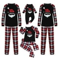 thumbnail image 1 of Odeerbi Christmas Pajamas for Family Plaid Holiday Long Sleeve Family Christmas Pajamas Matching Sets Kids Fashion Plaid Print Tops Pants Sleepwear Xmas Family Matching PJs Set Black, 1 of 5
